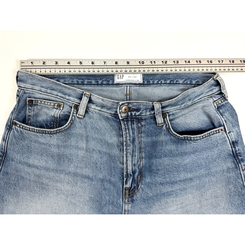 GAP BARREL Jeans DISTRESSED Blue Denim JEANS Women's Size 30/10R (33x26) #1760 - Picture 2 of 11